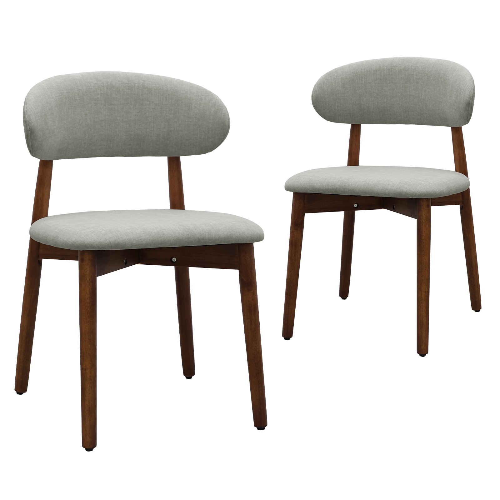 Laurel Green Flannelette Upholstered Dining Chair With Walnut Solid Wood Legs, Armless Chair Set Of 2 For Kitchen, Restaurant, Living, Meeting Room_maomaolike.com